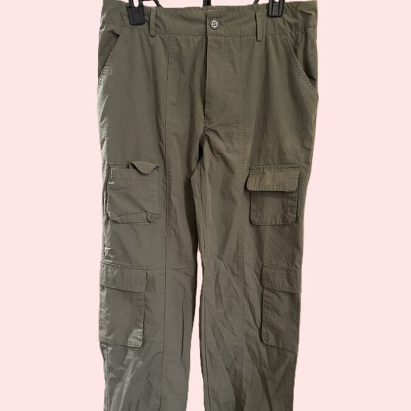 ARMY GREEN CARGO PANTS - Picture 1 of 4
